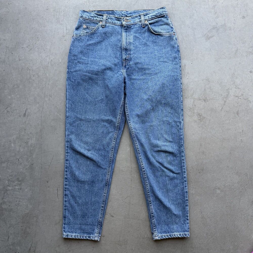 Vintage Levis 921 Womens 14 Short Orange Tab Jeans Blue Tapered High Rise 90s